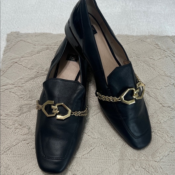 Louise et Cie Black Leather Chain Loafers Size 10 EUC - Picture 7 of 14